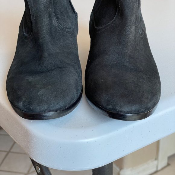 Sam Edelman Peggy Ankle Bootie Womens Size 7M Black Suede Side Zip Stacked Heel - Picture 7 of 10
